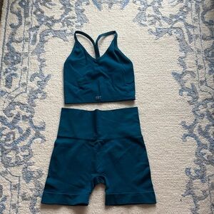 SET Active Teal Sports Bra and Shorts
